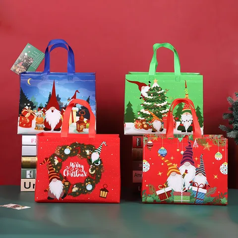 Bolsa de Regalo de Navidad Gran Compra Tela No Tejida Ecológico Impermeable Embalaje Bolso Festivo