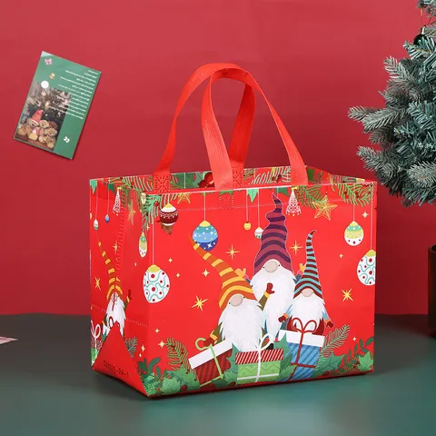 Bolsa de Regalo de Navidad Gran Compra Tela No Tejida Ecológico Impermeable Embalaje Bolso Festivo