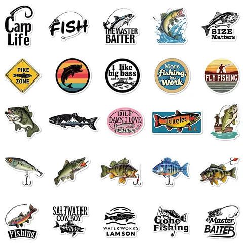 Autocollants De Poisson De Dessin Animé Stickers En Vinyle Imperméables Pack D'autocollants D'animaux Mignons Pour Bagages Ordinateur Portable