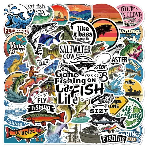 Autocollants De Poisson De Dessin Animé Stickers En Vinyle Imperméables Pack D'autocollants D'animaux Mignons Pour Bagages Ordinateur Portable
