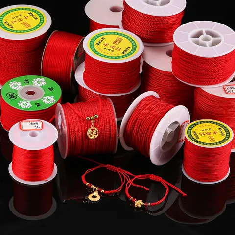 Cordoncino Rosso Tessuto a Mano Linea Milan Filo Avvolto in Seta Dorata Accessori per Creazione Gioielli