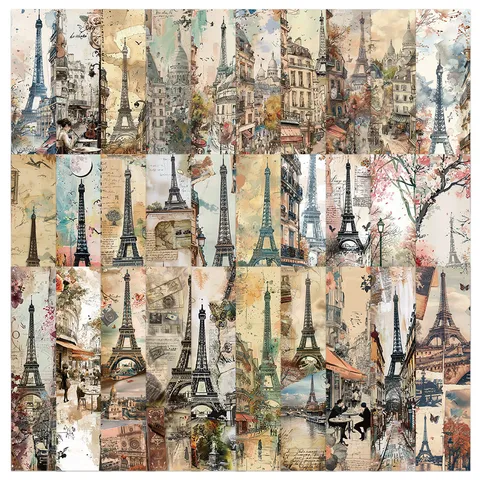 Retro Romantic Paris Theme Paper Bookmarks Vintage Watercolor Eiffel Tower Page Markers For Reading Stationery Gift