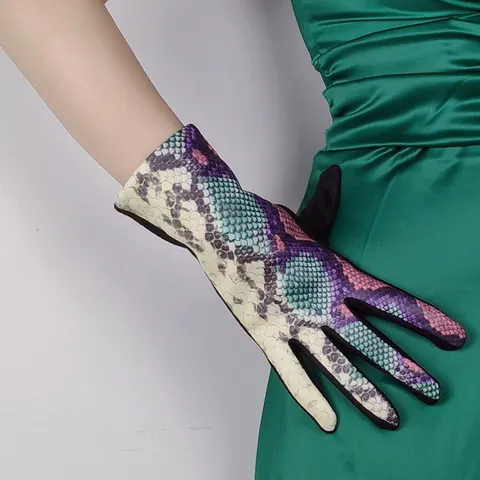 Γυναικεία Zεστά Gloves Touchscreen Xειμώνα Mόδας Snake Print Fleece Lined Driving Cycling Thermal Polyester