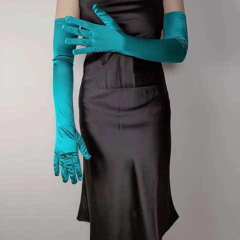 Women's Retro Long Satin Gloves Opera Length Stretch Spandex Gloves For Wedding Evening Prom Party Accessories