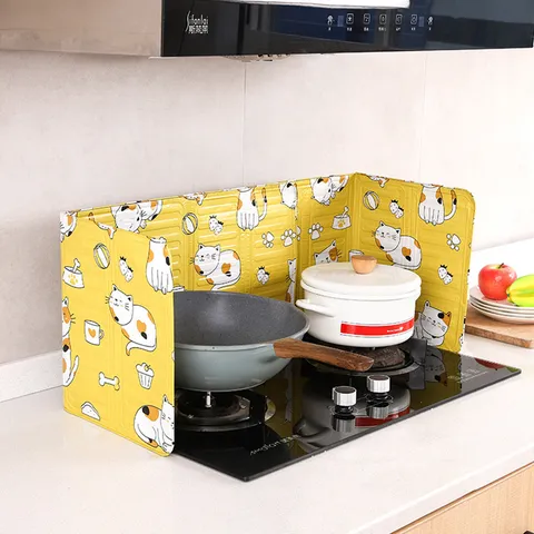 Écran Anti-Projection pour Gazinière de Cuisine Feuille d'Aluminium Pliable Panneau d'Isolation Thermique