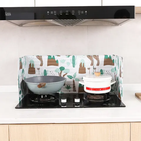 Écran Anti-Projection pour Gazinière de Cuisine Feuille d'Aluminium Pliable Panneau d'Isolation Thermique