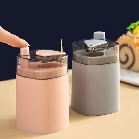 Creative Press Type Automatic Toothpick Dispenser Plastic Household Toothpick Holder Storage Box For Kitchen