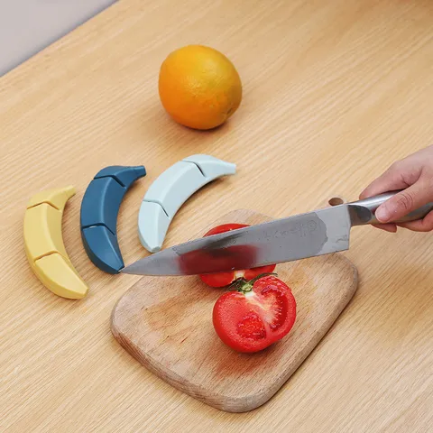 Creative Banana Knife Sharpener ABS White Corundum Two Stage Quick Sharpening Tool Modern Minimalist Kitchen Gadget
