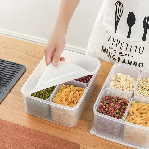 Kitchen Storage Container Plastic Sealed Food Storage Box Large Capacity Refrigerator Fruit Vegetable Crisper