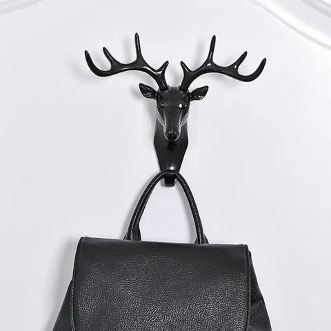 Creative Deer Head Wall Hook Modern Minimalist ABS Plastic Decorative Coat Hanger For Living Room Bedroom Home Organization