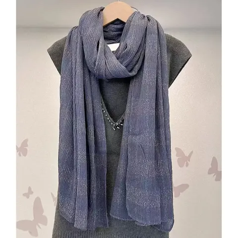 Womens Fall Winter Scarf Literary Plaid Color-Blocking Warm Soft Cotton Linen Shawl Fashion Casual Long Scarf