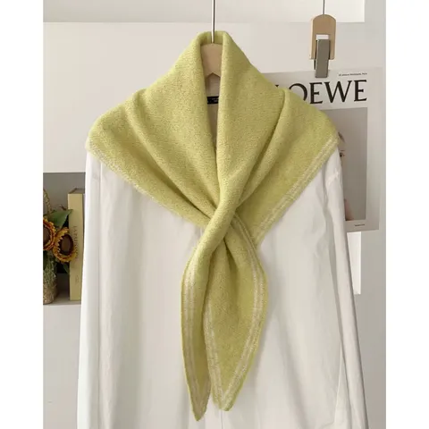 Donne Inverno Caldo Cashmir Imitazione Sciarpa Triangolare Moda Tinta Unita Lavorato a Maglia Scialle Versatile Quotidiano Collo