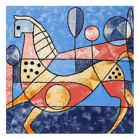 Donna Moda Elegante Quadrato Sciarpa Stampato Geometrico Cavallo Modello Poliestere Sciarpa Per Uso Quotidiano E Protezione Solare