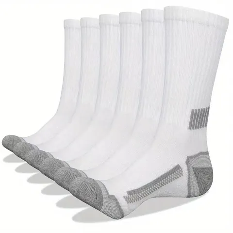 Men's Sports Crew Socks Athletic Cushion Breathable Sweat Absorbent Basketball Socks For Gym Casual Wear