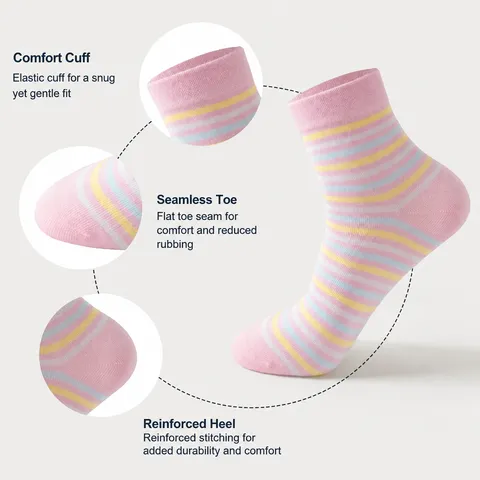 Women's Casual Striped Sports Mid Tube Socks Breathable Sweat Absorbent Polyester Daily Fashion Socks