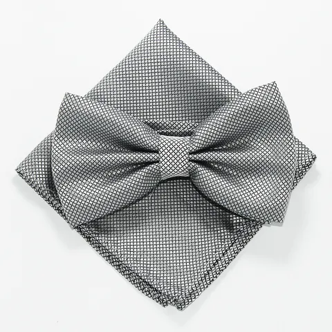 Heren Formele Zakelijke Bruiloft Vlinderdas En Pochet Set Polyester Fijne Ruit Vlinderdas Hanky Set Gentleman Feest Hals