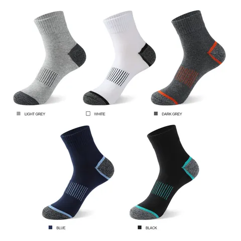Men's Sports Compression Crew Socks Polyester Moisture Wicking Athletic Running Hiking Cycling Long Socks