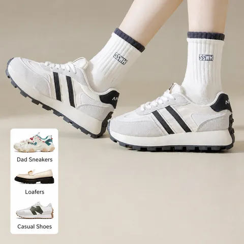 Women Crew Socks Sweat-Absorbent Breathable Cotton Blend Double Ribbed Cuff Solid Color Casual Sport Socks