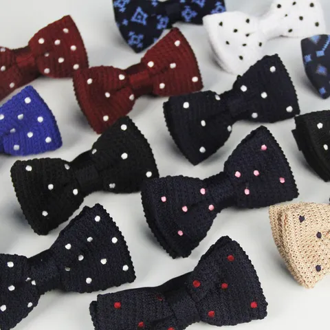 Herren Gestrickte Punkte Fliege Britisch Lässig Hochzeit Geschäft Polyesterseide Fliege Mode Halsschmuck Zubehör