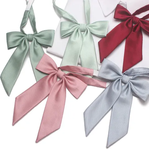 JK Uniform Fliege Polyesterseide Einfarbig Spitz Langer Griff Halsschleife Matrosenhemd Zubehör Damen Mode Schleife