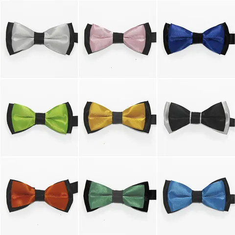 Doppelschichtige Glänzende Polyester Fliege Hochzeit Party Performance Kinder Fliege Formelle Halsbekleidung