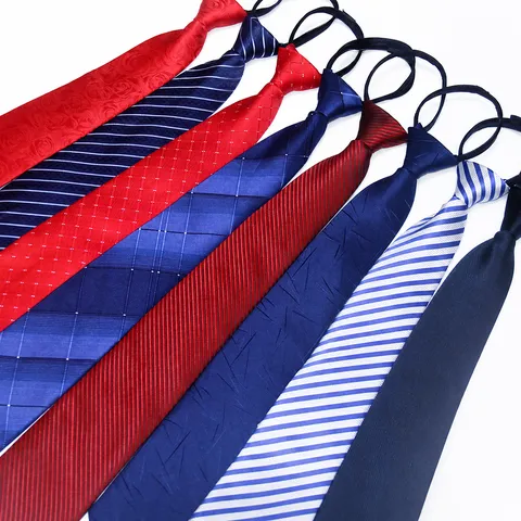 Herren Business Formal Krawatte Klassisch Gewebt Polyester Reißverschluss Krawatte Einfach Faule Zip Krawatten Für Hochzeit Party Tägliche Arbeit