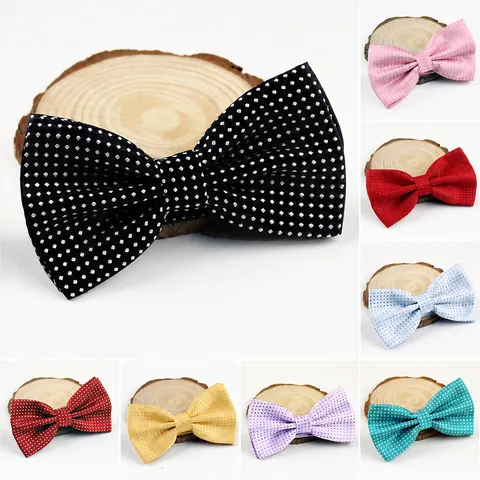 Herren Formelle Polyesterseide Polka Dot Fliege Klassische Hochzeit Geschäft Party Halsschmuck Verstellbare Fliege Zubehör