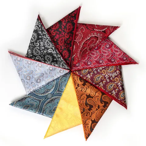 Heren Paisley Borstzakdoek Vintage Jacquard Zakdoek Zakelijke Trouwpak Borstzak Doek Polyester