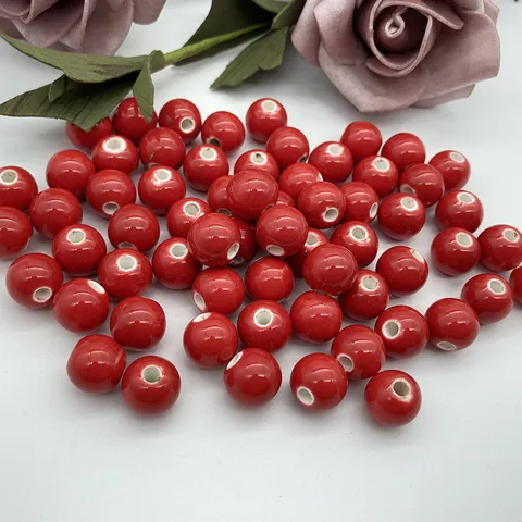 Jingdezhen Ceramic Loose Beads DIY Handmade Bracelet Necklace Hairpin Jewelry Accessories Craft Ceramic Round Beads