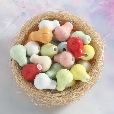 Jingdezhen Ceramica Forma di Pera Perline Sfuse DIY Fatto A Mano Braccialetto Collana Gioielli Che Fanno Accessori Artigianato