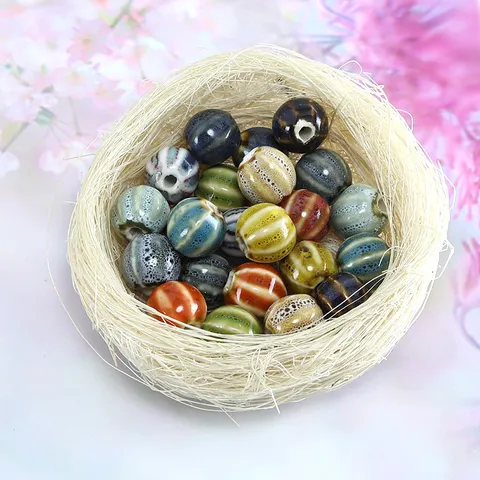 Retro Glazed Watermelon Ceramic Beads DIY Loose Beads Multi Color Porcelain Bead For Bracelet Necklace Jewelry Making