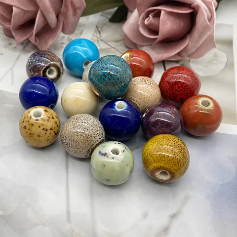 Jingdezhen Ceramic Loose Beads Handmade Glazed Round Beads For DIY Jewelry Making Bracelet Necklace Craft Accessories