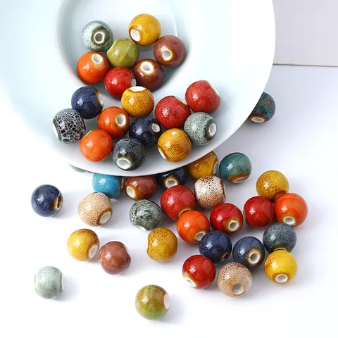 Jingdezhen Ceramic Loose Beads DIY Jewelry Making Handcrafted Glazed Porcelain Beads For Bracelet Necklace
