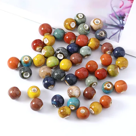 Jingdezhen Ceramic Loose Beads DIY Jewelry Making Handcrafted Glazed Porcelain Beads For Bracelet Necklace