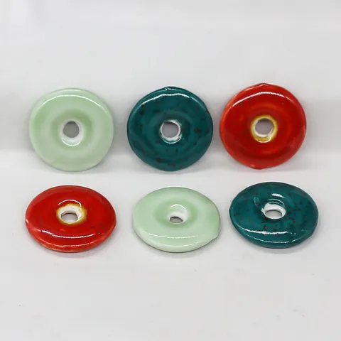 Ceramic Peace Buckle Loose Beads DIY Jewelry Making Material Ceramic Beads For Necklace Bracelet Craft