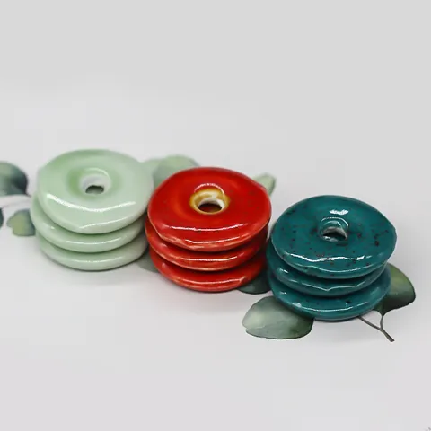 Ceramic Peace Buckle Loose Beads DIY Jewelry Making Material Ceramic Beads For Necklace Bracelet Craft