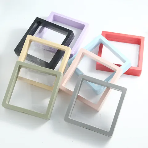 Transparent PE Film Suspension Jewelry Box Anti-Oxidation Storage Box For Necklace Bracelet Ring Display Packaging Holder