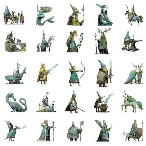 Pegatinas PET Impermeables de Mundo Mágico de Cuentos de Hadas Lindo Cartoon Cuaderno Funda de Teléfono Decorativas DIY