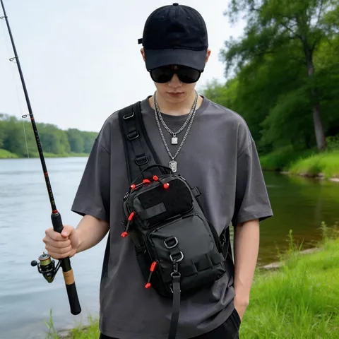 Outdoor Multifunktional Lure Angeltasche Wasserdicht Oxford Tuch Crossbody Brusttasche Taktische Angelausrüstung Rucksack