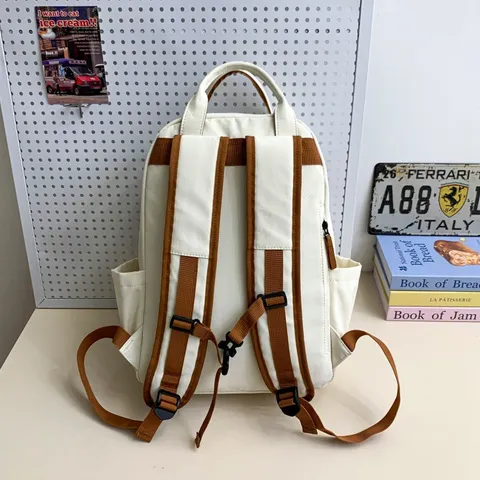 Koreanischer Stil Große Kapazität Segeltuch Rucksack Mehrfache Taschen Lässig Reise Schultasche Für Studenten Unisex Daypack
