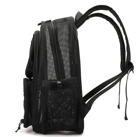 Lässiger Atmungsaktiver Netz Ausschnitt Rucksack Mehrfache Taschen Große Kapazität Schüler Schule Reise Strand Tasche