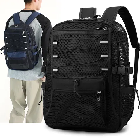 Mesh Ausgestanzter Rucksack Atmungsaktiv Schnelltrocknend Reise Fitness Sport Casual Daypack Für Männer Frauen
