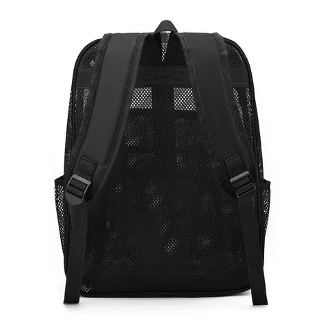 Unisex Casual Mesh Backpack Large Capacity Breathable Hollow Out School Bookbag Travel Daypack For Men Women