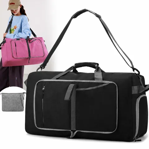 Large Capacity Foldable Travel Duffel Bag Waterproof Oxford Cloth Gym Luggage Bag With Shoe Compartment For Travel