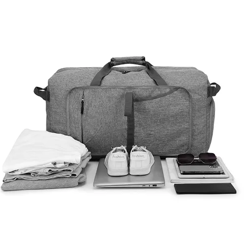 Large Capacity Foldable Travel Duffel Bag Waterproof Oxford Cloth Gym Luggage Bag With Shoe Compartment For Travel