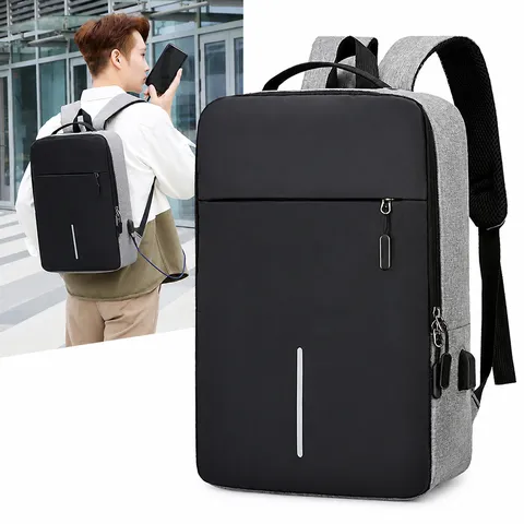 Herren Business Laptop Rucksack Oxford Stoff USB Laden Wasserdicht Casual Reise Rucksack Große Kapazität Schultasche