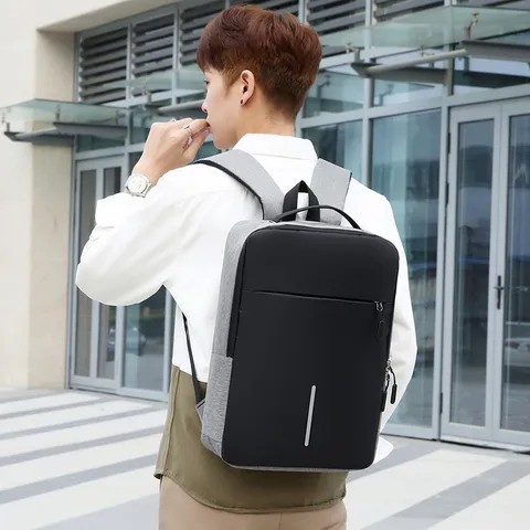 Herren Business Laptop Rucksack Oxford Stoff USB Laden Wasserdicht Casual Reise Rucksack Große Kapazität Schultasche