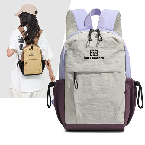 Nylon Casual Kleiner Rucksack Wasserdicht Trendy Farbblock Reise Tagesrucksack Für Den Täglichen Gebrauch