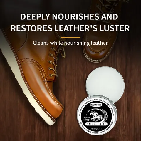 Sapone da Sella per Pelle Pulizia Profonda Crema Nutriente Kit per la Cura delle Scarpe Spazzola Panno in Daino Per Stivali Scarpe in Pelle