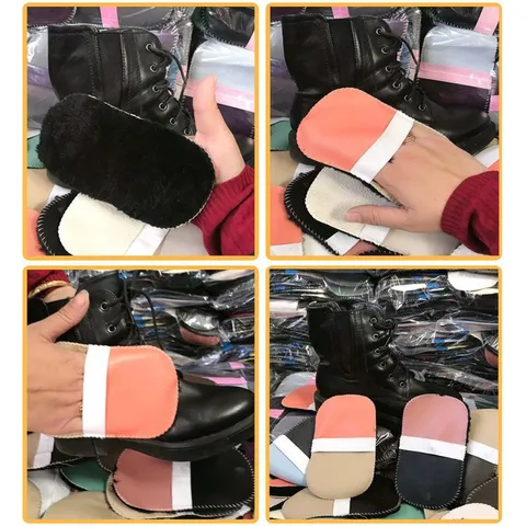 Gant de Lustrage de Chaussures en Fausse Laine Gant de Cirage en Peluche Douce Outil de Nettoyage pour Soin des Chaussures en Cuir Nettoyage Ménager
